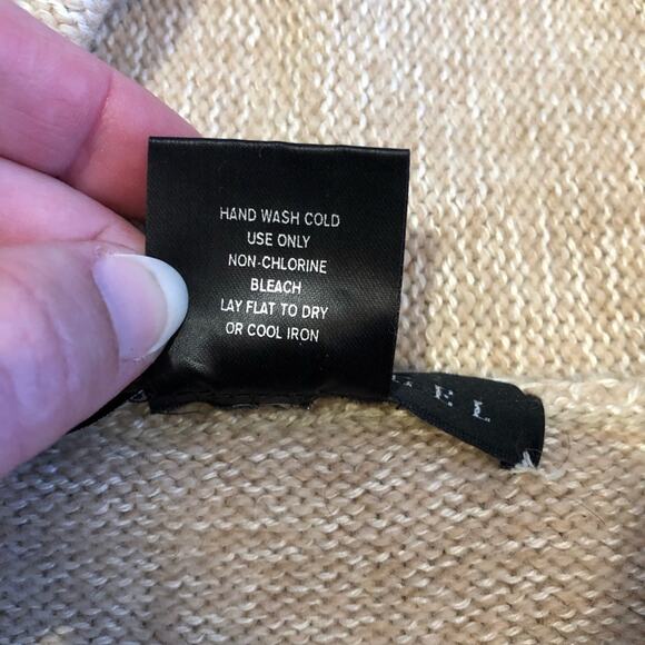 Yansi Fugel tan cream camel wool silk blend turtleneck sweater size Medium - Picture 10 of 16